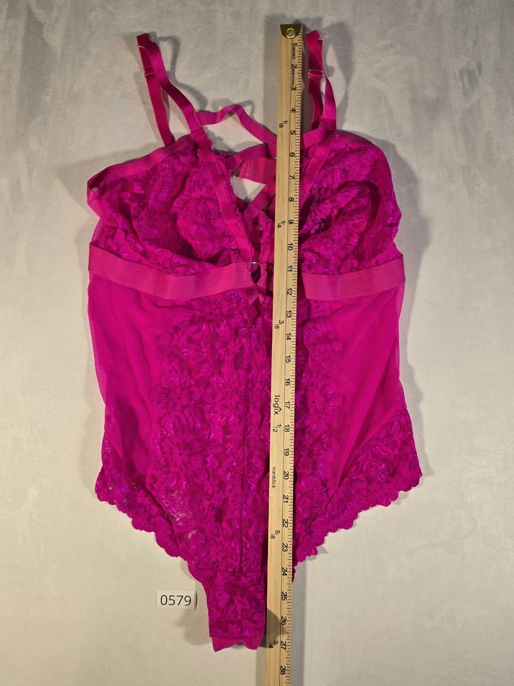 TORRID Floral Lace Strappy Bodysuit - Pink Glow NWOT - Picture 4 of 5